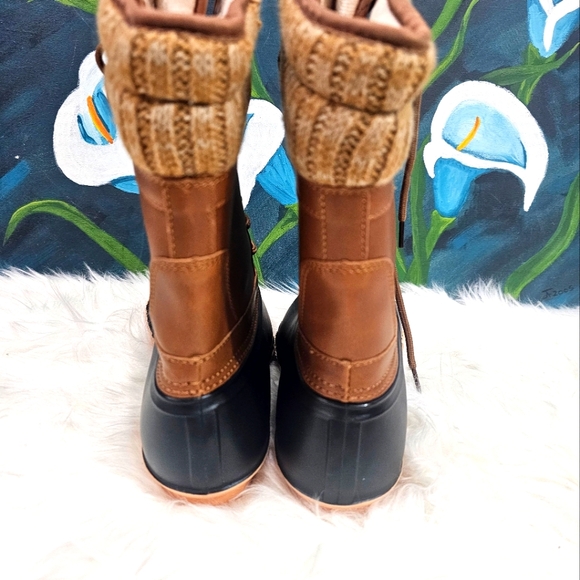 Women's SHO Beautiful Waterproof Duck Boots Rubber Two Tone Mix  Winter Rain... - Picture 4 of 7